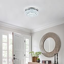 HOPGGIE 11.8" 2-Tier Crystal Chandelier LED Ceiling