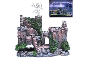 fazhongfa Aquarium Castle Air Bubbler Fish Tank Decorations for Betta Fish Ornament Small and Medium Fish Accessories Decor Betta House Toys (Air Pump is Not Include)