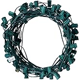 Brightown C9 Light Strand, 100 FT Outdoor String Lights Christmas Stringer with 100 Sockets for Christmas Decor Patio, E17 Li