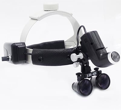 3.5X Dental Magnifier Loupes w/ 5W LED Headlight & Headband for Surgery Jewelry