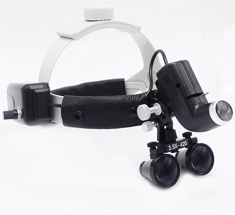 3.5X Dental Magnifier Loupes w/ 5W LED Headlight & Headband for Surgery Jewelry