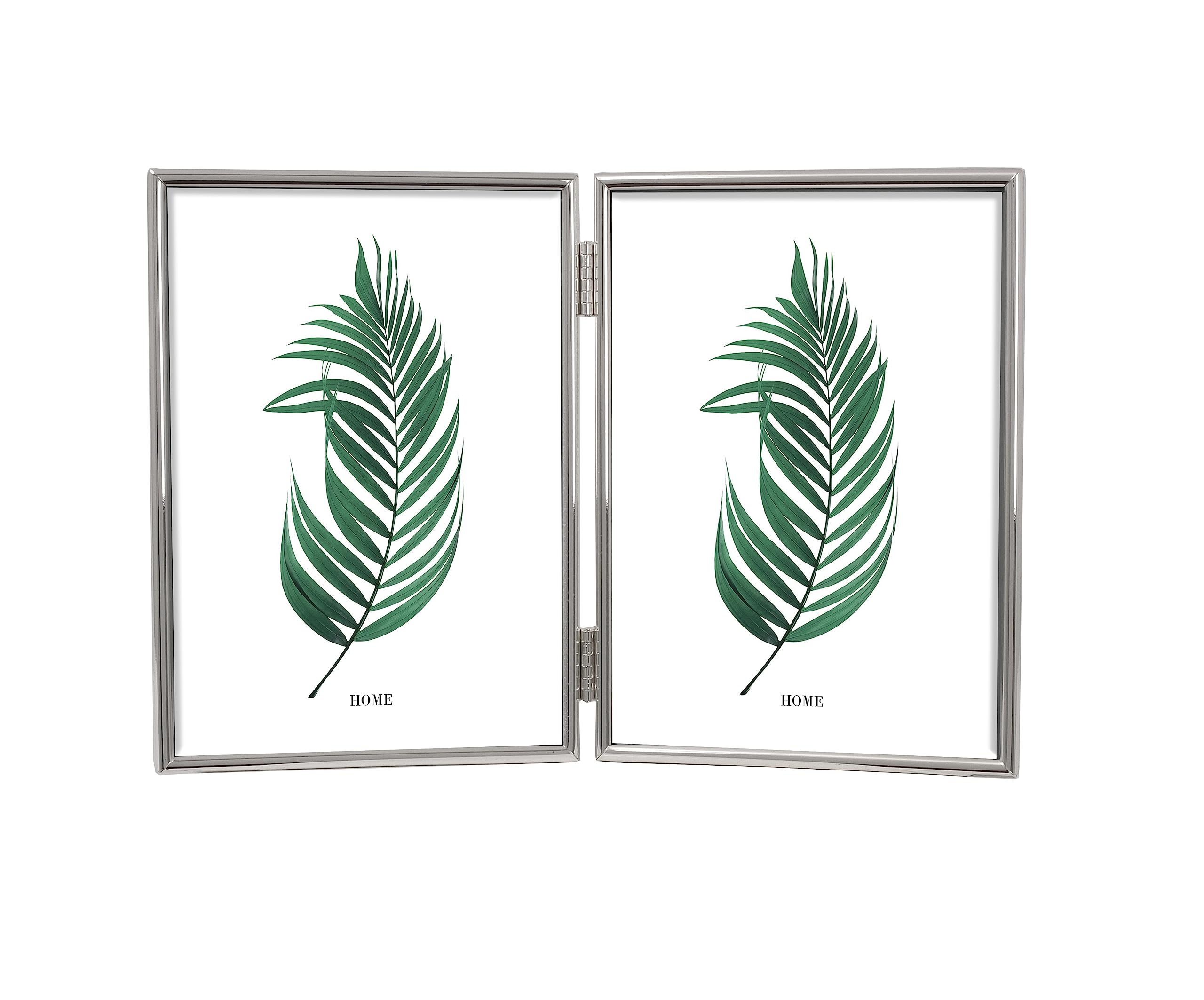 Inov8 Framing Tarnish Resistant Silver Plated Picture Frame - Thin Edge Double Frame Design for Two Photos 7x5 Inch (18x12cm)