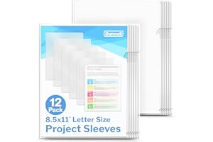 Dunwell Clear Folders for Documents, Plastic 8.5x11 File Sleeves for Document Protection, Filing, Storage, Organization (12 Pack) Transparent Folders with Pockets, Durable Letter Size Document Holder