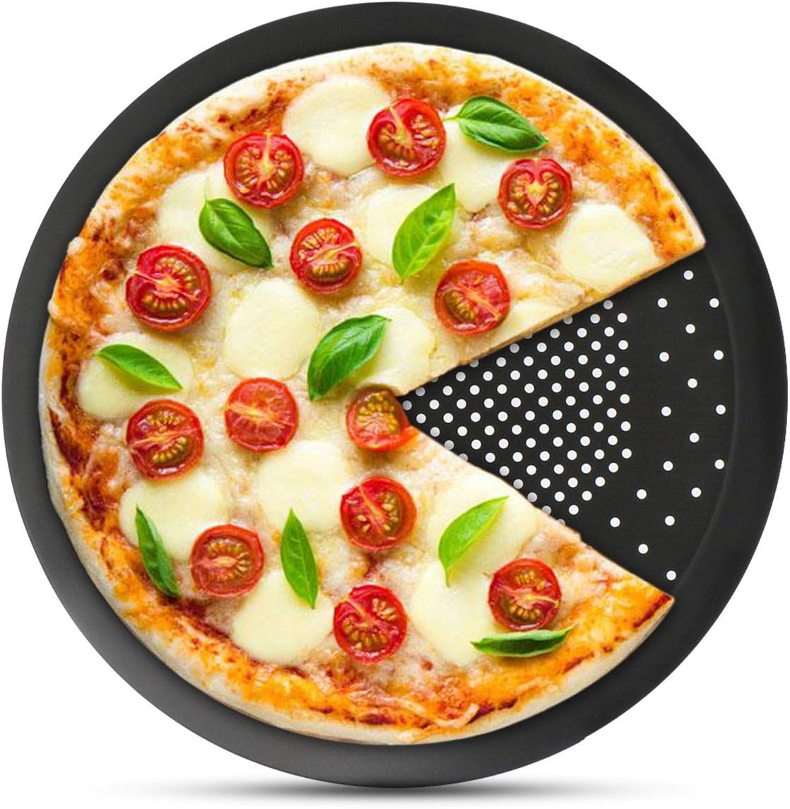 Segarty 10 inch Pizza Pan with Holes, Pizza Crisper Cooking Pan, Thickened Steel Pizza Tray for Oven, Round Perforated Baking Pan for Home & Restaurant Kitchen Cooking Tool