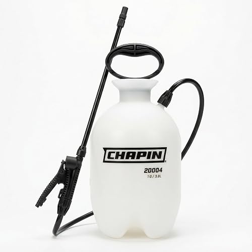 Chapin 1-Gallon Pump Sprayer, Easy Use for Home & Garden | Durable lightweight tank; ideal for weed control, plant care and cleaning with adjustable nozzle, long hose and easy pump