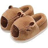 Layheld Parent-Child Fuzzy Slippers Cute Capybara Shape Soft Cozy Warm Anti-Slip Soles Indoor Fluffy Slippers Gift for Christmas