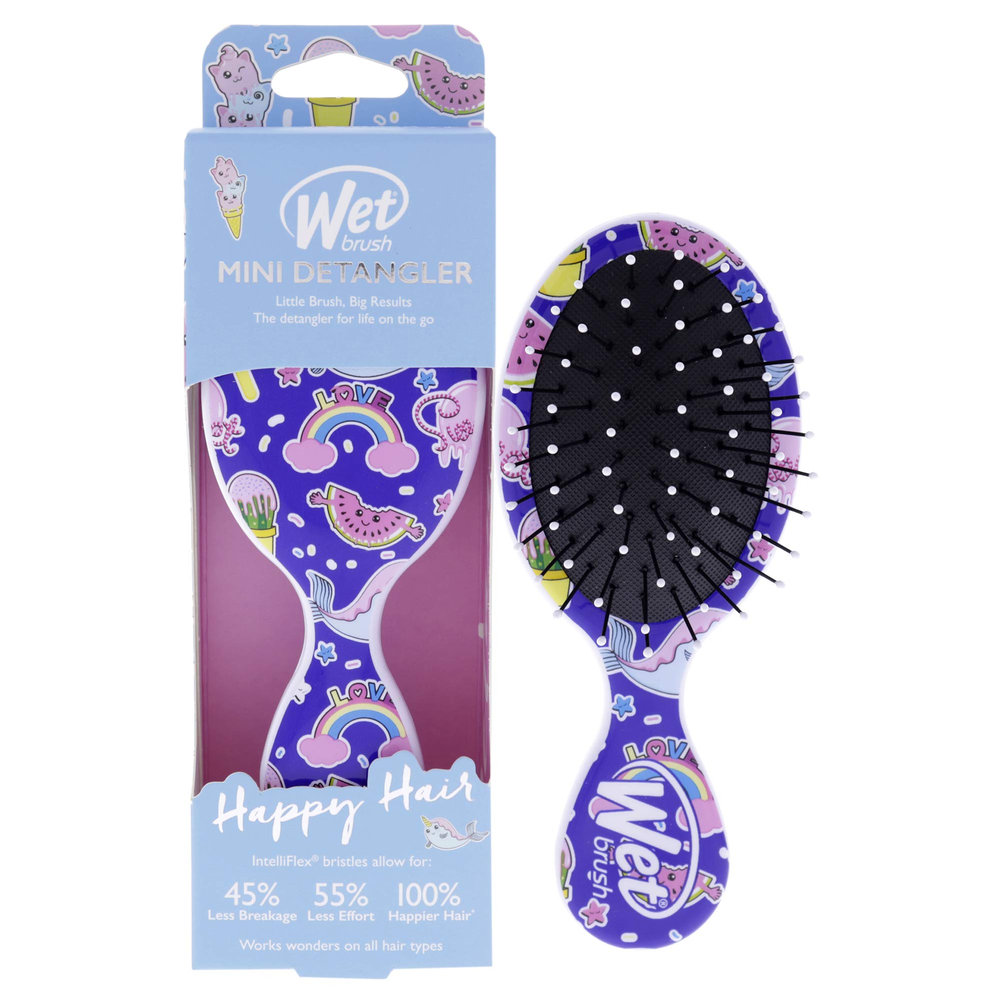 WetBrush Mini Happy Hair UltraSoft Bristles Travel Perfect Brush Suitable for All Hairtypes Fantasy