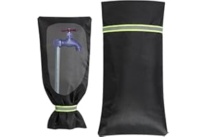 BANGIE Spigot Covers Winter Insulated, Outdoor Faucet Covers Freeze Protection, 420D Industrial Oxford Waterproof Pipe Cover Against Severe Snow and Intense Sun (15" W x 35" H)