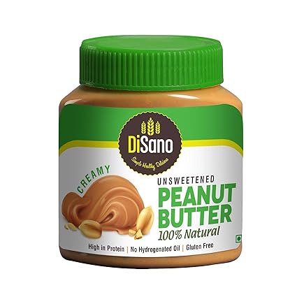 DiSano All Natural Peanut Butter, Creamy, 30% Protein, Unsweetened, Gluten Free, 1 Kg
