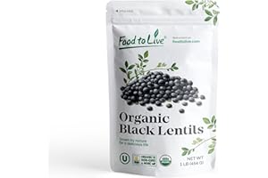 Organic Black Lentils, 1 Pound – Non-GMO, Whole Dry Pulses, Raw, Sproutable, Kosher, Vegan, Bulk Legumes, Black Masoor Daal. 