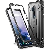 Poetic Revolution Case for OnePlus 7, [20FT Mil-Grade Drop Tested], Full-Body Rugged Dual-Layer Shockproof Protective Cover with Kickstand and Built-in-Screen Protector, Black