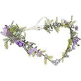 MOSTORY Fairy Flower Crown for Women - Floral Elf Headpiece with Butterflies for Renaissance Renfaire Cosplay Fairycore