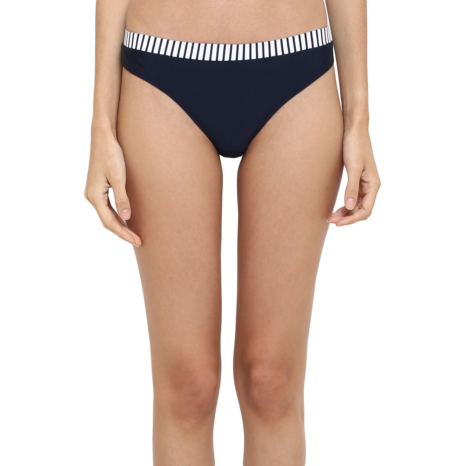 kvl womens solid bikini swimsuit bottom - navy
