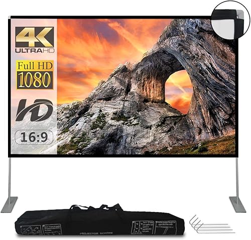 Projector Screen with Stand 100-inch Portable Projection Screen by Skerell