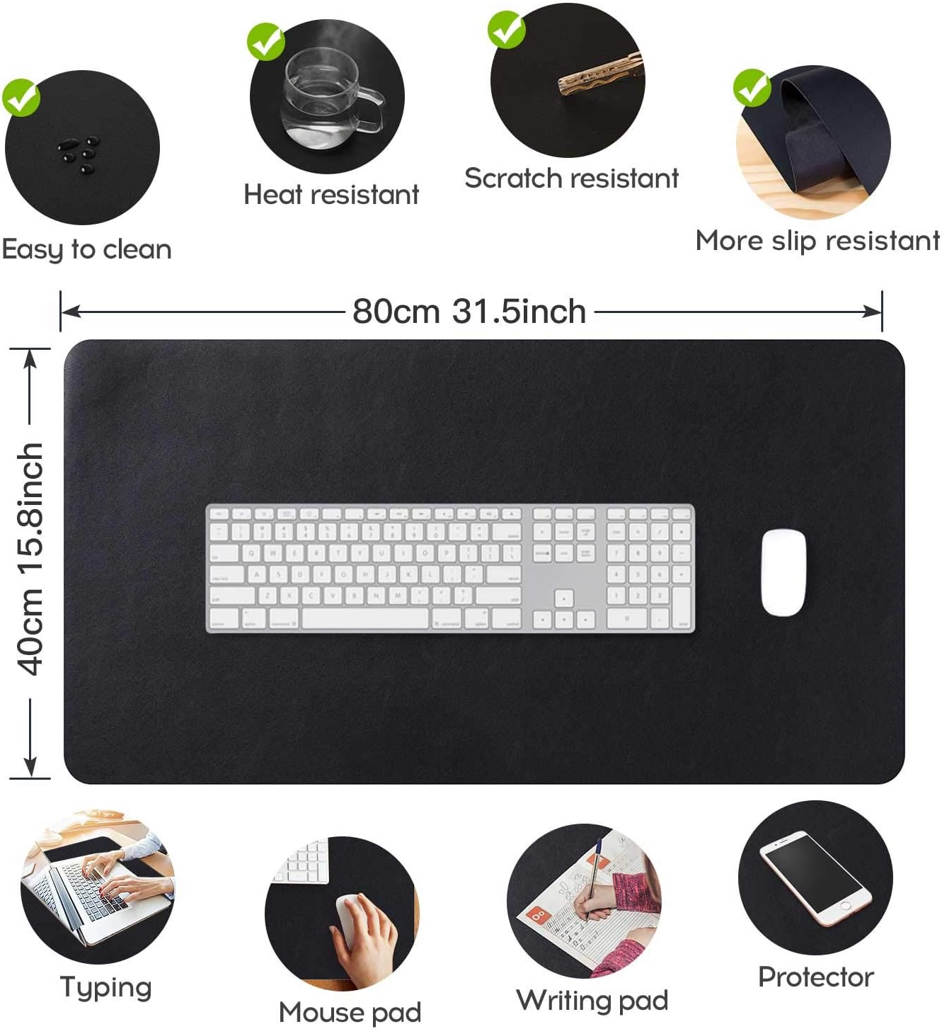 DOBAOJIA Extended Mouse Pad Desk Pad Large 31.5" X 15.7" Large Mouse Mat XL Desk Blotter Writing Pad for Laptop/Office/Home - Image 4