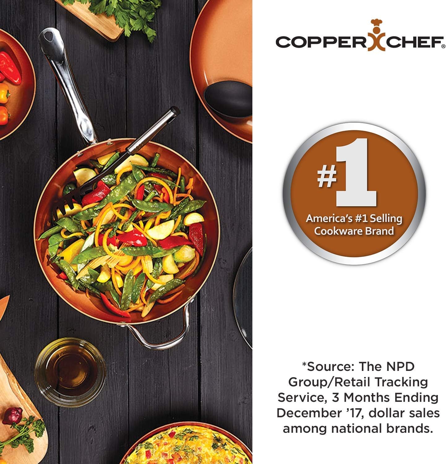 Copper Chef Cookware 9-Pc. Round Pan Set, Aluminum and Steel with Ceramic Non-Stick Coating Cookware Set, Includes Lids, Frying and Roasting Pans Accessories, Pots and Pans Set: Kitchen & Dining