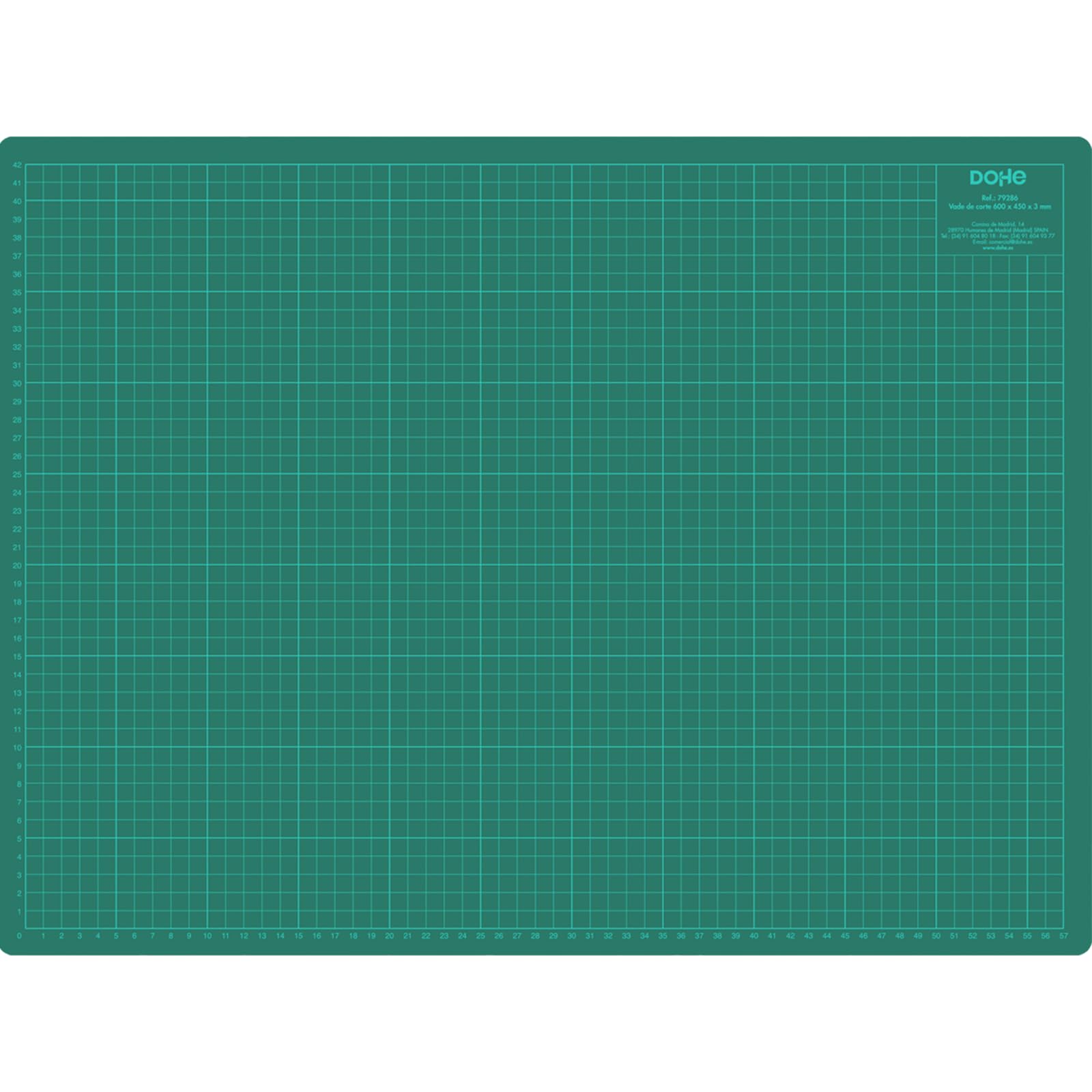 Dohe - A2 Cutting Mat - 60x45 cm, Self-Healing, Desk Mat for Crafts and Drawing, with Cutting Guides and Markings, Grid Format, 3 mm Thickness