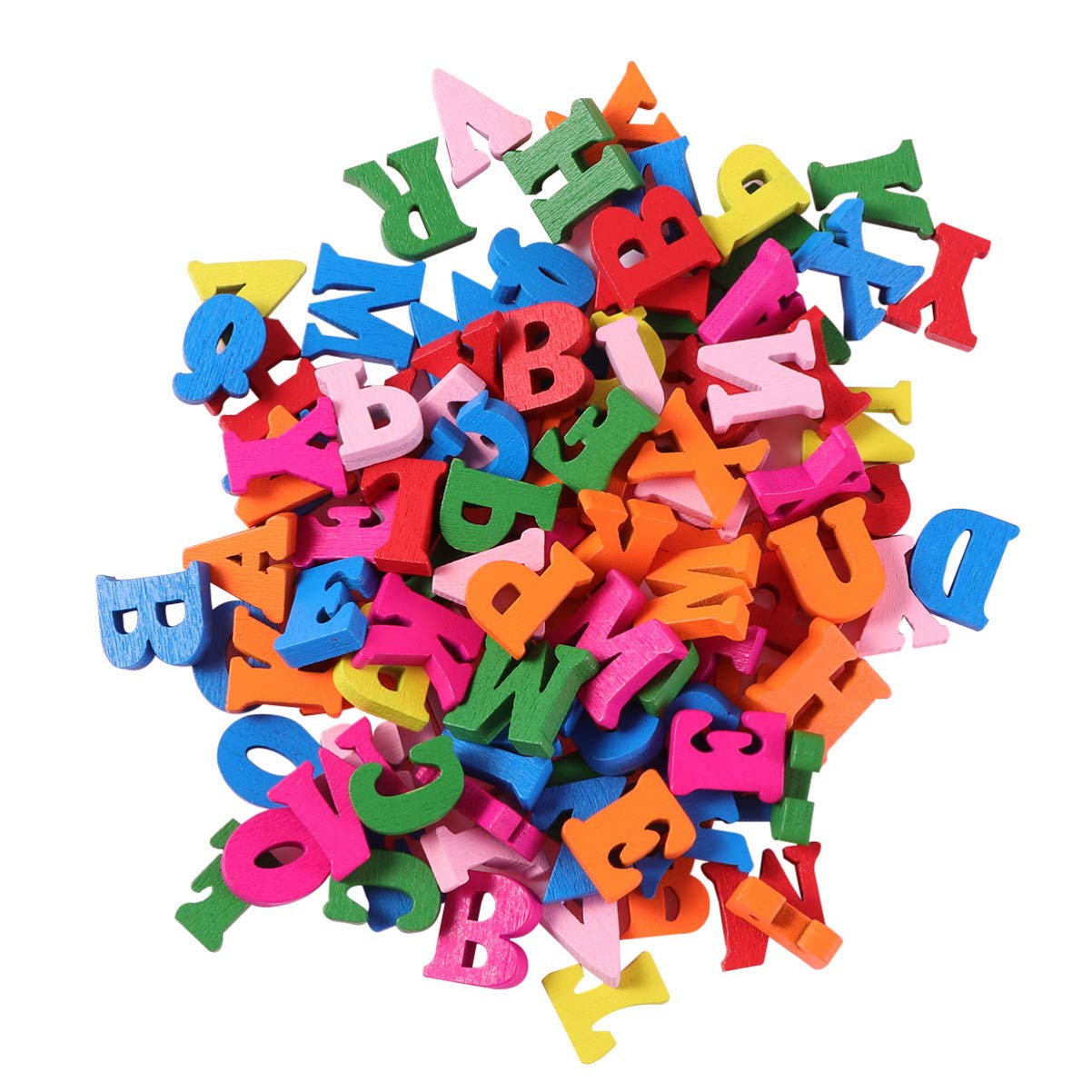 ULTNICE Wooden Alphabet Letters 100Pcs Colorful Decorative Wall Letters for Home Party Preschool Education Hanging Ornaments