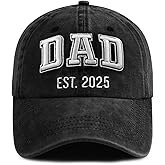 SHANVANKE Funny Dad Est 2025 Hat for Men, Adjustable Cotton 3D Embroidered Daddy Baseball Cap