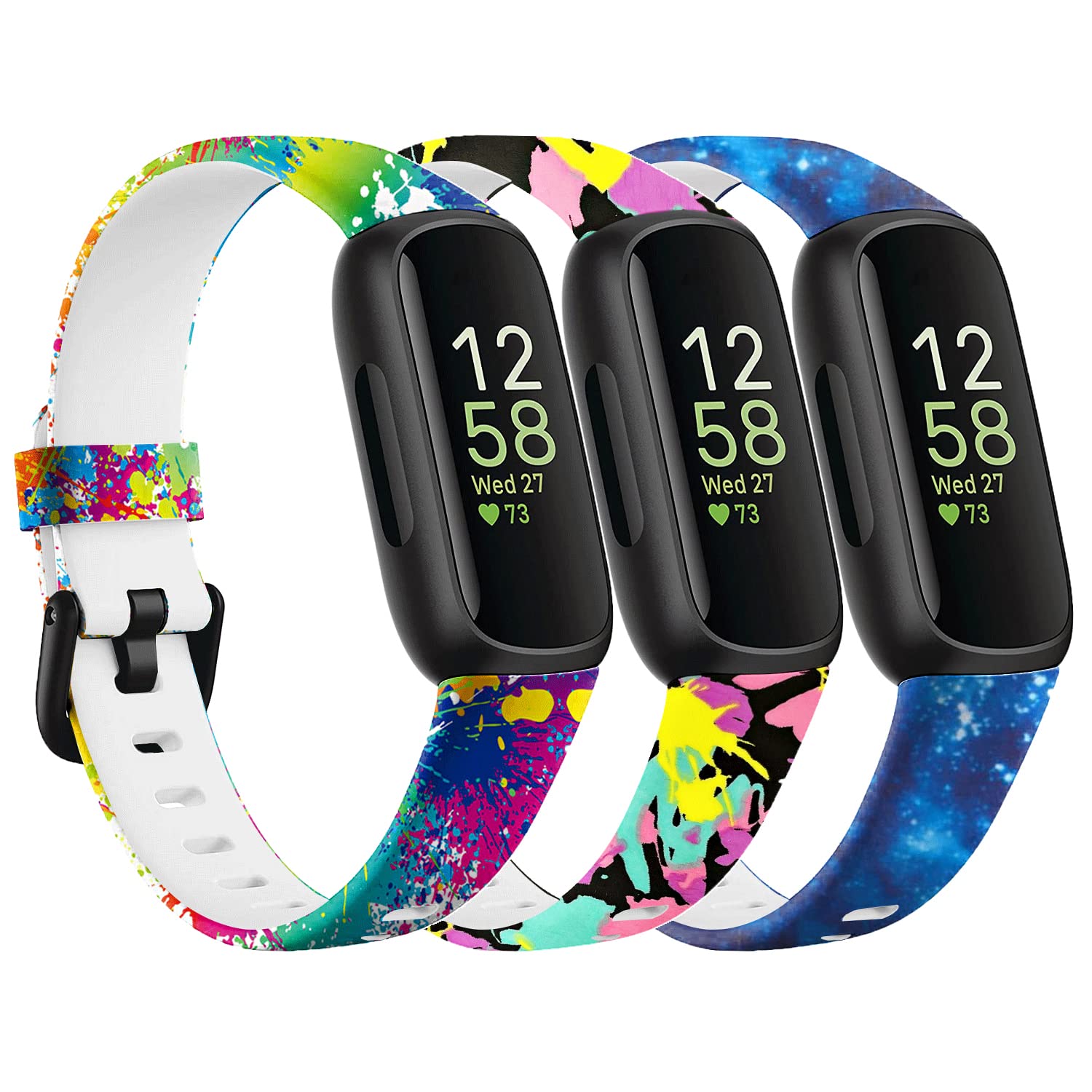 Baaletc 3 Pack Straps Compatible for Fitbit Inspire 3 Strap,Replacement Soft Silicone Sport Bands Wristband Bracelet for Inspire 3 Activity Tracker