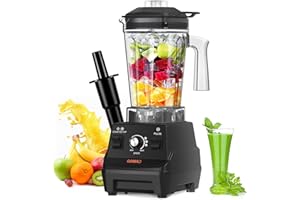 OMMO Blender 1800W, Professional High Speed Countertop Blender with Durable Stainless Steel Blades, 60oz BPA Free Blender for Shakes and Smoothies, Nuts, Ice and Fruits, Dishwasher Safe