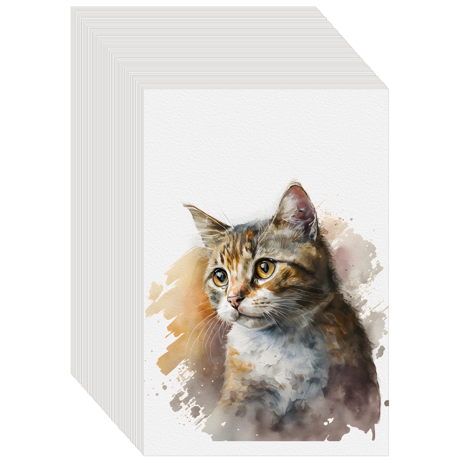 Photo 1 of 100PCS 9x6 Watercolor Paper Bulk, 140lb/300g Cold Press Thick Water Color Paper Pad for Kid Child Adult, White Art Paper for Drawing Painting Markers Gouache, Textured Cotton Paper Sheets