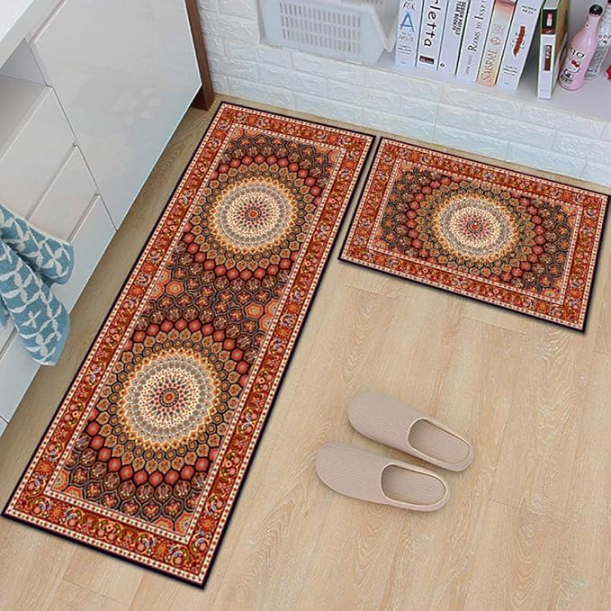 Yumhouse Waterproof Non Skid Kitchen Rugs and Runner,Simple and stylish