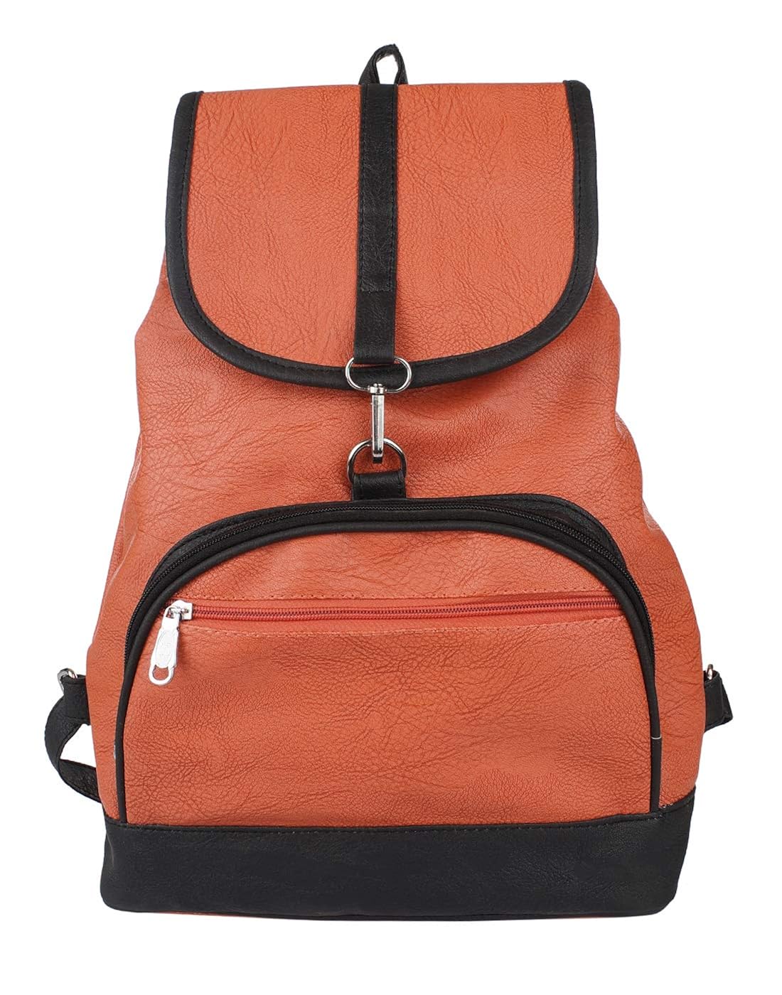 orange leather backpack