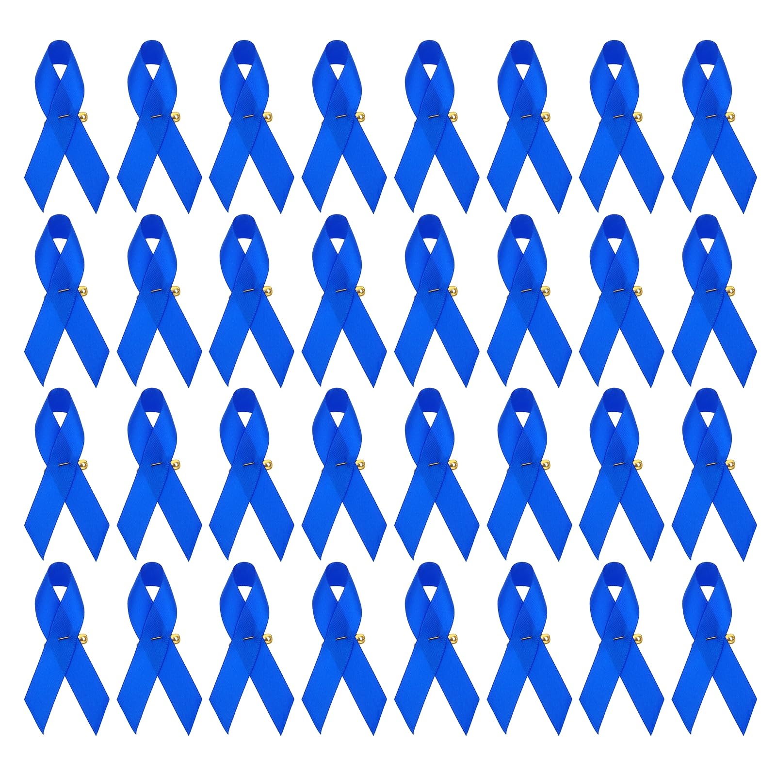 PATIKIL Ribbon Pins, 100Pcs Blue Awareness Ribbon Satin with Safety Pins for International Day