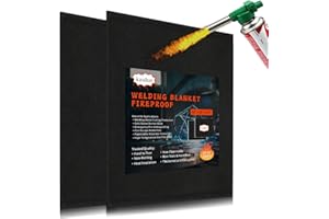kaidun 1/3" (8mm) 12" x 16" Hemmed Welding Blanket Fireproof 2 Pack, Flame Retardant Fabric Carbon Felt Pad Cloth for Brazing