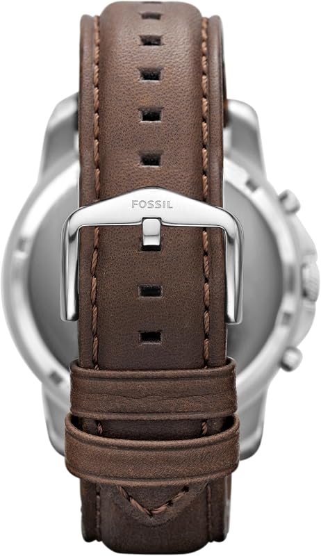 Orologio Grant da uomo, movimento cronografo al quarzo, cassa in acciaio inossidabile da 44 mm con cinturino in vera pelle, FS4735, Bianco e marrone