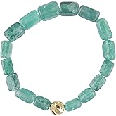 GEMSPLACE Green Strawberry Tumbel Elastic Bracelet, Natural Beads, Chakra Healing Jewelry for Men & Women, Adjustable Bracelet, Gift Giving Bracelet, 7 to 8 inch