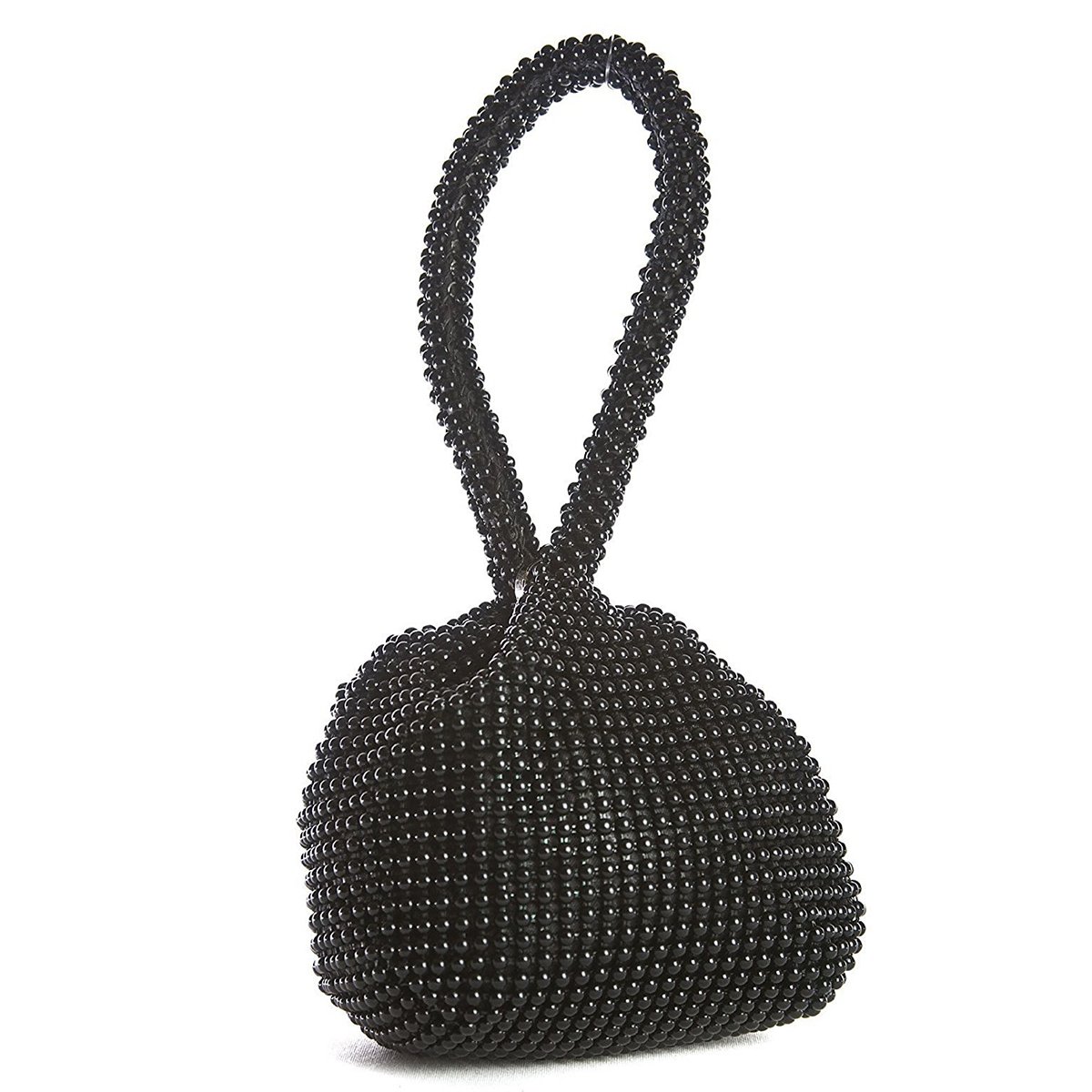 Eleoption Bridesmaid Women Lady Girl Bride Bling Zipper Alumium Sequins Prom Cocktail Party Wedding Engagement Evening Bag Purse Clutch Pouch, Black