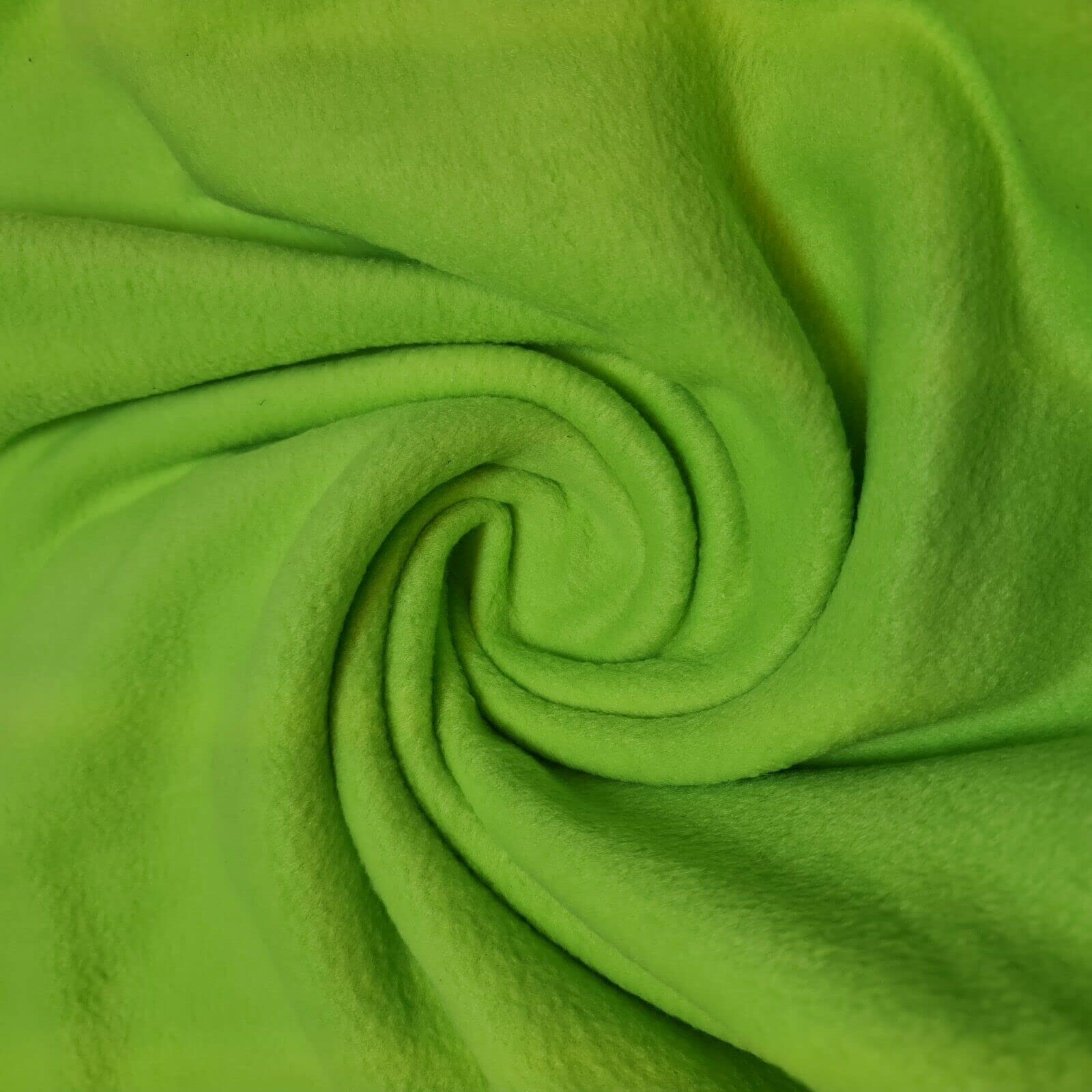 Antipil Polar Fleece Fabric Superior Quality Warm Soft Pile Dress Craft Fabric Material 58" - 150 cm Wide Sold As 1 Meter Pre - Cut Lengths (Available in 15 Colours) (Lime Green)