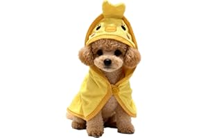 IOICYBF Dog Hooded Bathrobe Towel, Fast Drying Bath Towel Absorbent Warm Blanket Yellow S