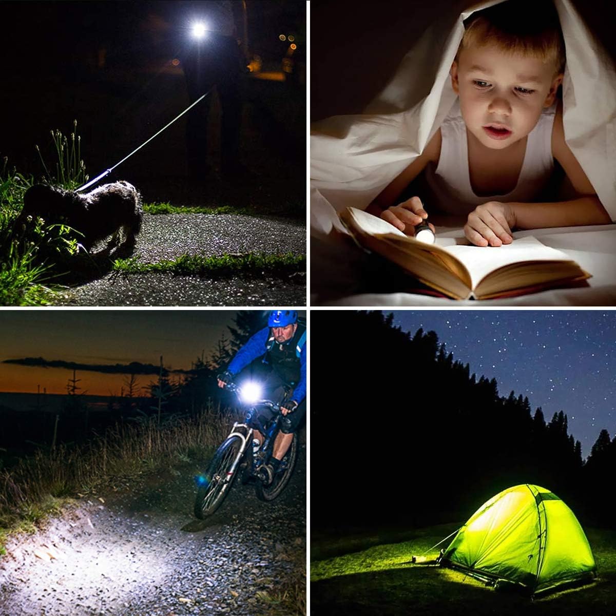 LE CREE LED Flashlight, Small and Super Bright LED Tactical Torch, Handheld Flash Light, Zoomable, Water Resistant, Adjustable Brightness for Camping, Running, AAA Batteries Included - Basic Handheld Flashlights - 