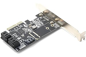 PCIe to 5 Port SATA III Adapter JMB585 Chipset, SATA Controller Expansion Card with Low Profile Bracket, Non-Raid, Boot as Sy