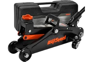 AV STEEL Floor Jack 1.5 Ton (3300 lbs), Hydraulic Trolley Jack with Solid Storage Case, Hydraulic Jack for Car with Single Piston Pump, Portable Car Floor Jack with Lifting Range 5-1/8'' to 12''