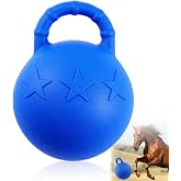 Seenelling 1 Pcs 10" Horse Herding Ball with Handle, Fruit Scented, Blue | Horse Stall Toy, Anti Burst Horse Ball, Slow Rebound Rubber Equine Play for Boredom Relief, Stable Enrichment Interactive