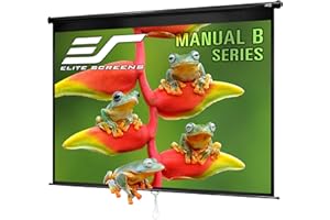Elitescreens Manual B Series 120-INCH Manual Pull Down Projector Screen Diagonal 4:3 4K 8K 3D Ultra HDR HD Ready Home Theater