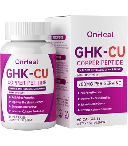 Amazon.com: GHK-Cu Copper Peptide Supplement, 120mcg Vegan & Gluten-Free  Delayed-Release Supplement Capsules for Skin & Hair - 60 ct : Health &  Household