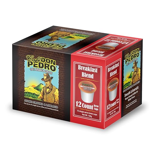 CAFE DON PEDRO BREAKFAST BLEND LOW ACID COFFEE PODS FOR KEURIG K-CUP -12 K CUPS – MEDIUM ROAST