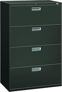HON 4-Drawer Office Filing Cabinet - 600 Series Lateral Legal or Letter File Cabinet, 19.75