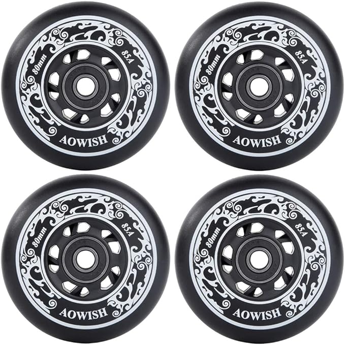 AOWISH 4-Pack Inline Skate Wheels [Available in Sizes 72mm 76mm 80mm