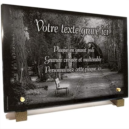 Plaque Funeraire Banc Chemin Arbre En Granit Grave Personnalisable 30 X X 2 Cm Amazon Fr Jardin