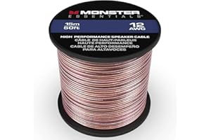 Monster XP Copper Clad Aluminum (CCA) Speaker Wire 12 Gauge Cable 50 FT Spool - Ideal for Home Cinema Cables and Car Audio Cable