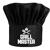 Grill Master,Funny Chef Hat,BBQ Chef Hats,Adjustable Kitchen Cooking Hat for Men & Women, BBQ Gift,Perfect for BBQ Grilling Barbecue Cooking Baking Black