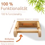 ECENCE Bamboo Wooden Toilet Roll Holder Wall Mounted No Drill Self Adhesive view 6