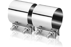 WIVIE 3.0 inch Butt Joint Exhaust Clamp 304 Stainless Steel Material For Exhaust Pipes, Muffler Ends and Exhaust System Conne