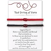 Desimtion Valentines Day Gifts for Her Couples Bracelets Red String of Fate Matching Bracelets for Couples Gifts for Him and Her, Long Distance Relationship Gifts for Girlfriend and Boyfriend